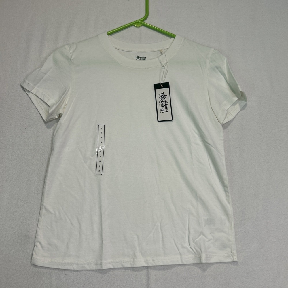 Alpine Design Womens Hiking T-Shirt Alpine Snow White ADW24101 Small NWT